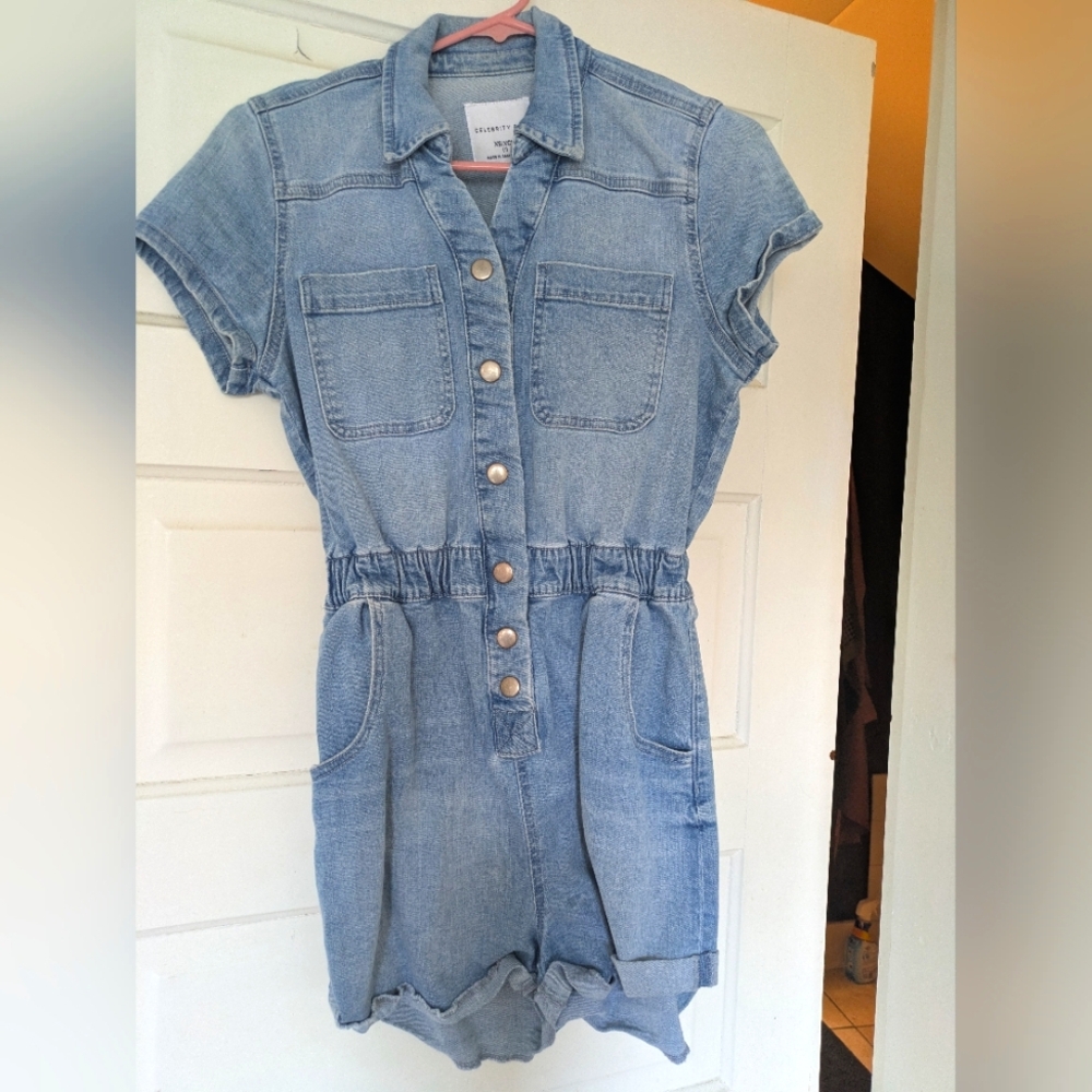 Celebrity Pink Denim Jumpsuit